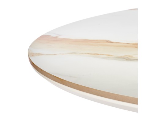 Стол Aura D110, керамогранит Calacatte gold мрамор, чёрный