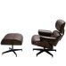 Кресло EAMES LOUNGE CHAIR и оттоманка EAMES LOUNGE CHAIR коричневые