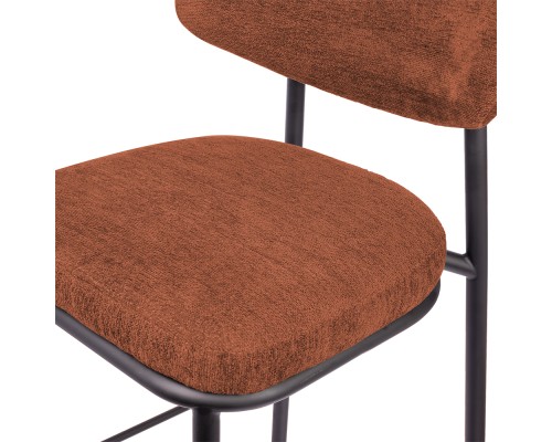 Стул полубарный Lucas 2 терракотовый шенилл с чёрными ножками