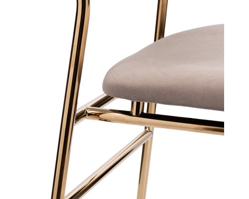 Стул полубарный Elle латте с золотыми ножками