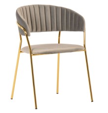 Стул Turin латте с золотыми ножками