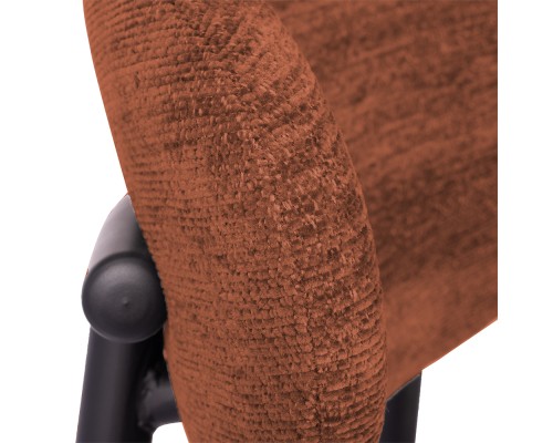Стул полубарный Lucas 2 терракотовый шенилл с чёрными ножками
