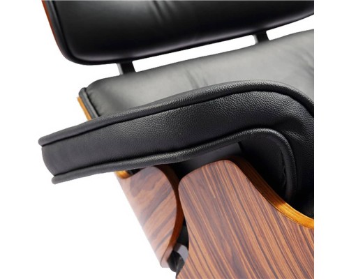 Кресло EAMES LOUNGE CHAIR и оттоманка EAMES LOUNGE CHAIR чёрные