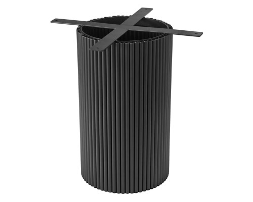 Стол Aura D110, керамогранит Calacatte gold мрамор, чёрный