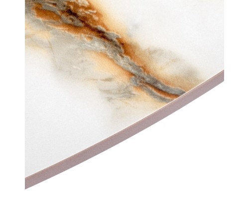 Стол Aura D110, керамогранит Calacatte gold мрамор, чёрный