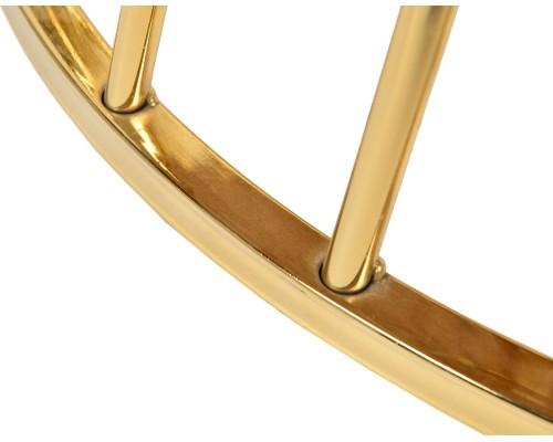 Стол Liverpool диам.100см, керамогранит белый мрамор с золотистыми ножками