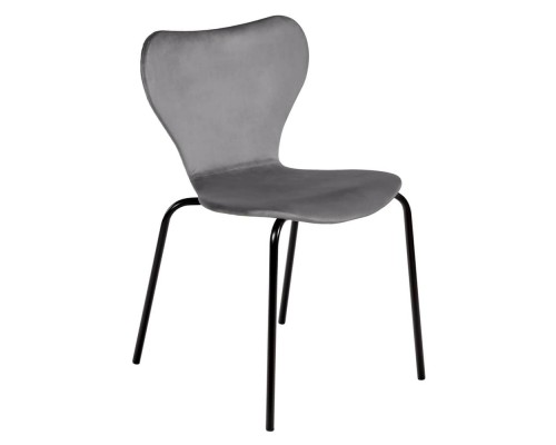 Стул Seven Style тёмно-серый велюр с чёрными ножками