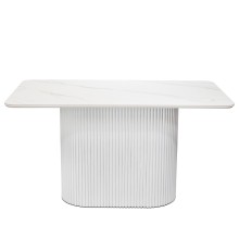 Стол Festa 140x85x77см, керамогранит белый мрамор