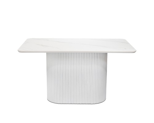 Стол Festa 140x85x77см, керамогранит белый мрамор