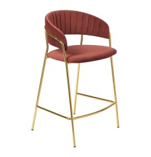 Стул полубарный Turin терракотовый, золотые ножки