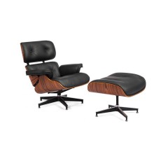 Кресло EAMES LOUNGE CHAIR и оттоманка EAMES LOUNGE CHAIR чёрные