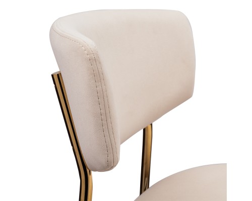 Стул полубарный Elle кремовый с золотыми ножками