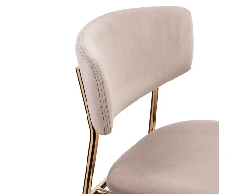 Стул полубарный Elle латте с золотыми ножками
