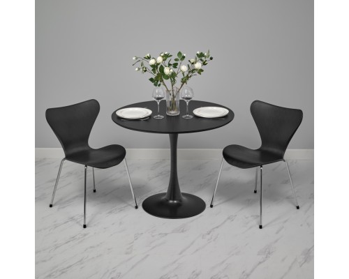 Комплект из 4-х стульев Seven Style чёрный с хромированными ножками