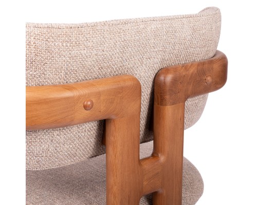 Стул полубарный Rich рогожка латте с ножками цвета орех