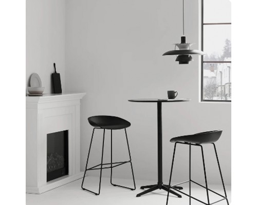 Стул полубарный Neo чёрный с чёрными ножками