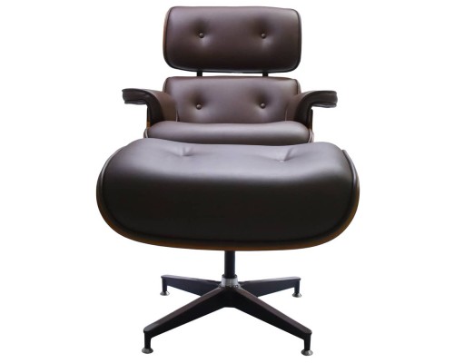 Кресло EAMES LOUNGE CHAIR и оттоманка EAMES LOUNGE CHAIR коричневые