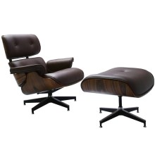 Кресло EAMES LOUNGE CHAIR и оттоманка EAMES LOUNGE CHAIR коричневые