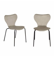 Комплект из 2-х стульев Seven Style латте велюр с чёрными ножками