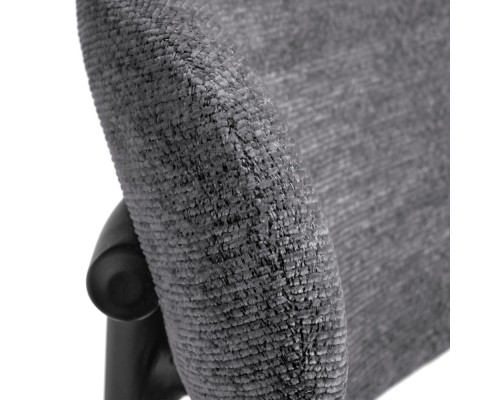 Стул полубарный Lucas 2 серый шенилл с чёрными ножками