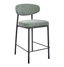 Стул полубарный Lucas 2 шалфей шенилл с чёрными ножками