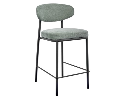Стул полубарный Lucas 2 шалфей шенилл с чёрными ножками