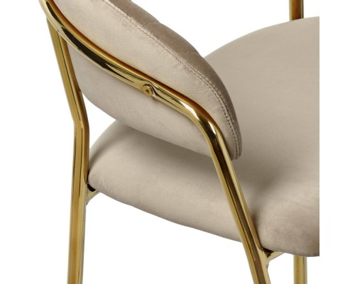 Стул полубарный Turin латте с золотыми ножками