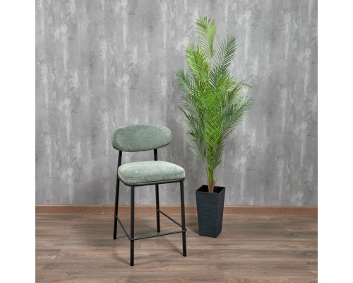 Стул полубарный Lucas 2 шалфей шенилл с чёрными ножками