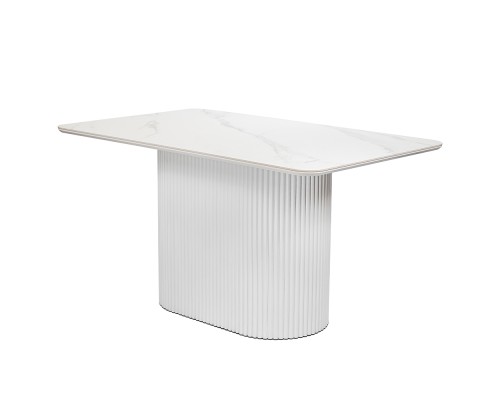Стол Festa 140x85x77см, керамогранит белый мрамор