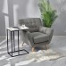 Придиванный столик Loft 50x30см, белый мрамор с черными ножками