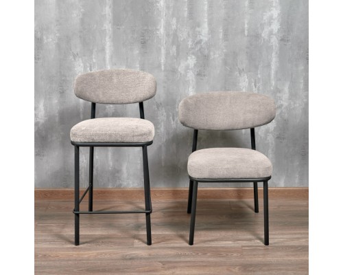 Стул Lucas 2 латте шенилл с чёрными ножками