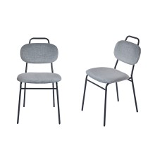 Комплект из 2-ух стульев MOLLY разборный черный каркас серое сиденье