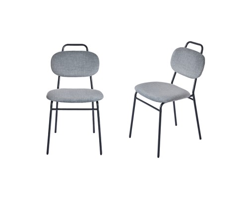 Комплект из 2-ух стульев MOLLY разборный черный каркас серое сиденье