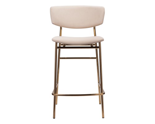 Стул полубарный Elle кремовый с золотыми ножками