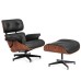 Кресло EAMES LOUNGE CHAIR и оттоманка EAMES LOUNGE CHAIR чёрные