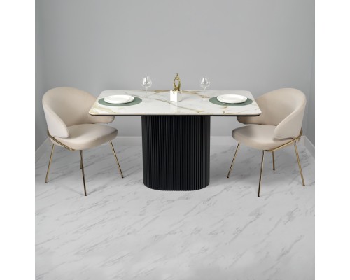 Стол Festa 140x85x77см, керамогранит Calacatte gold