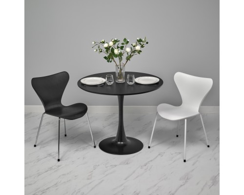 Комплект из 4-х стульев Seven Style чёрный с хромированными ножками