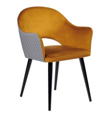 Стул Bruno горчичный с жаккардом