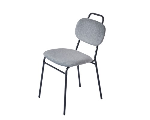 Стул MOLLY разборный черный каркас серое сиденье