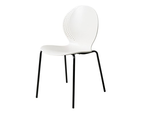 Комплект из 4-х стульев Wave белый с черными ножками