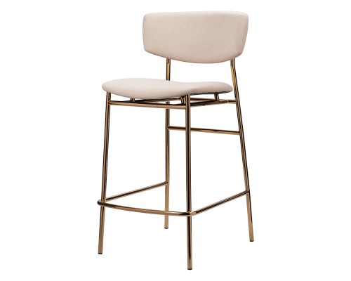 Стул полубарный Elle кремовый с золотыми ножками