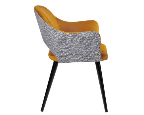 Стул Bruno горчичный с жаккардом