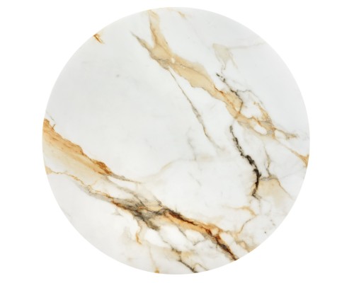 Стол Aura D110, керамогранит Calacatte gold мрамор, чёрный