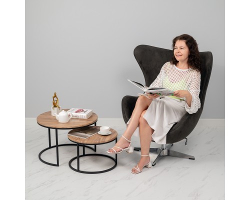 Кресло EGG CHAIR красный, натуральная кожа