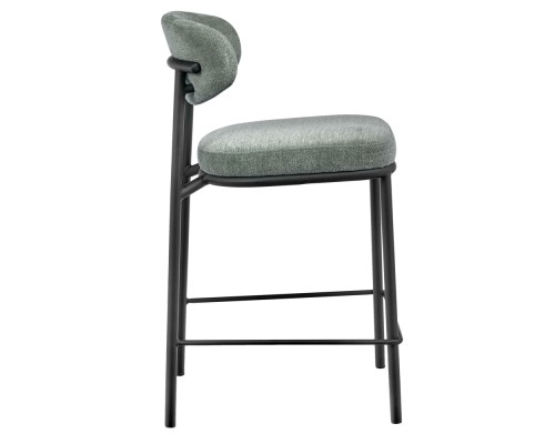 Стул полубарный Lucas 2 шалфей шенилл с чёрными ножками