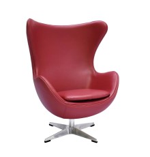 Кресло EGG CHAIR красный, натуральная кожа