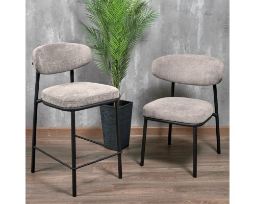 Стул Lucas 2 латте шенилл с чёрными ножками