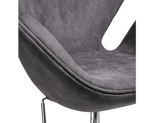Кресло SWAN STYLE CHAIR тёмно-серый, искусственная замша