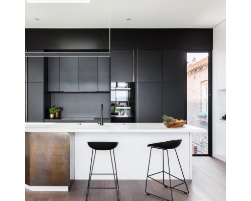 Стул полубарный Neo чёрный с чёрными ножками