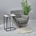 Придиванный столик Loft 50x30см, белый мрамор с черными ножками